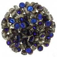 Czech 2-hole Cabochon Perlen 6mm Crystal Full Azuro